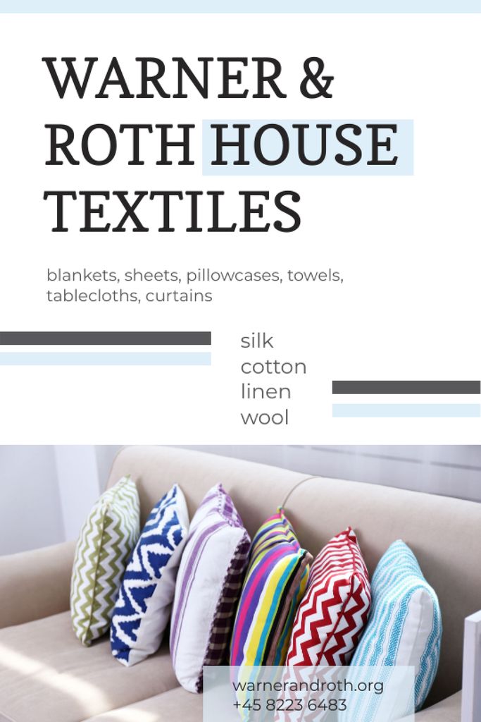 Designvorlage Home Textiles Ad Pillows on Sofa für Tumblr