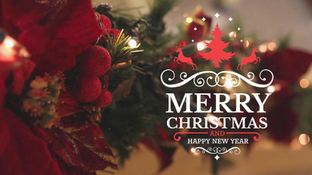 Designvorlage Blinking garland on Christmas tree für Full HD video