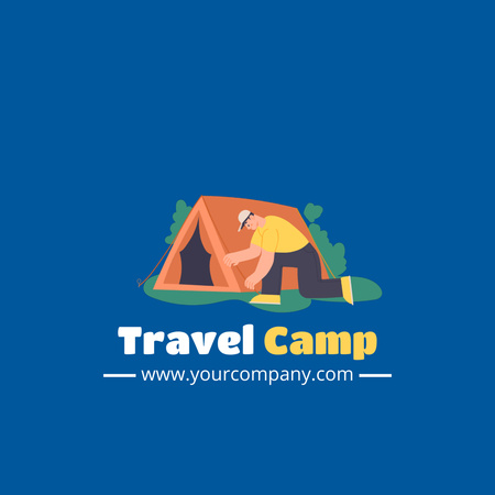 Plantilla de diseño de Anuncio de campamento de viajes Animated Logo 