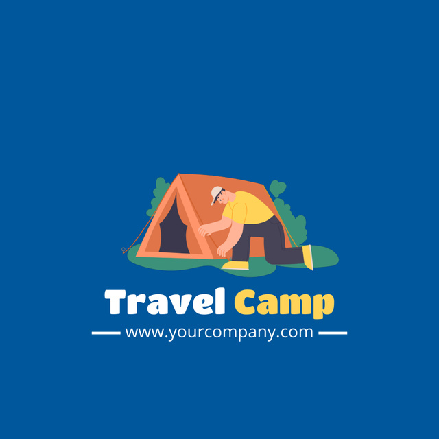 Travel Camp Ad Animated Logo Πρότυπο σχεδίασης