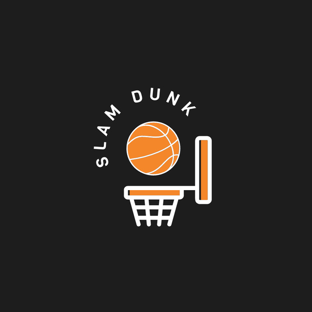 Basketball Sport Club Emblem with Ball and Basket Logo Design Template