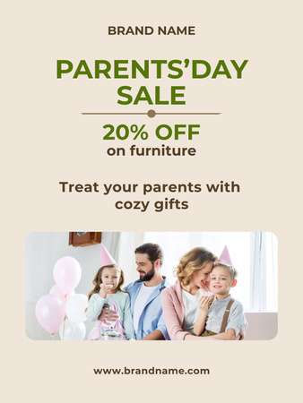 Designvorlage Discount on Furniture for Parents' Day für Poster US