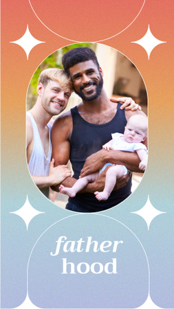 Ontwerpsjabloon van Instagram Story van Cute LGBT Family with Infant