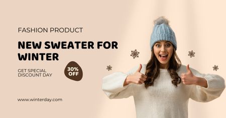 New Collection of Winter Sweaters Facebook AD – шаблон для дизайну