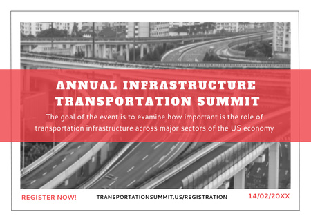 Ontwerpsjabloon van Postcard van Jaarlijkse top voor infrastructuurvervoer