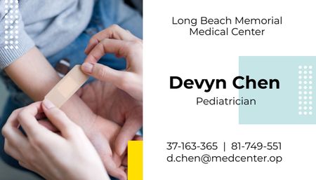 Pediatric Medical Center Ad Business Card US Šablona návrhu
