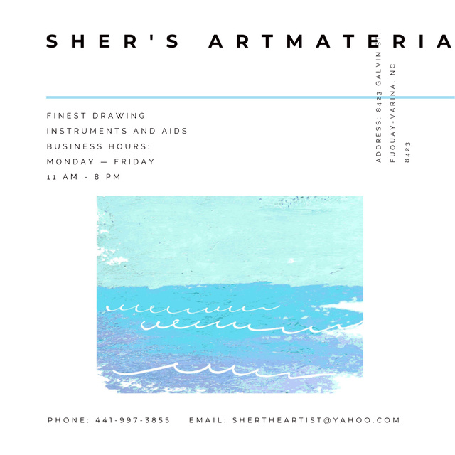 Art Material Store ad with Sea Landscape Instagram ADデザインテンプレート