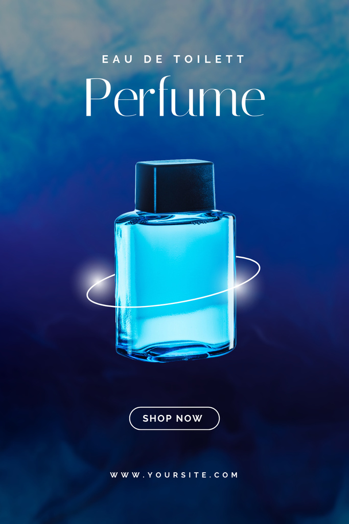 Elegant Blue Perfume Ad Pinterest Design Template