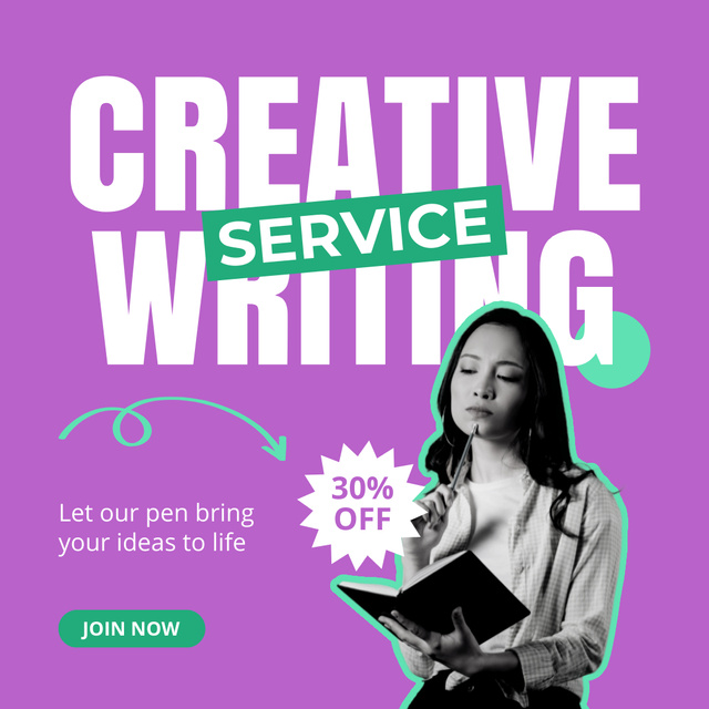 Designvorlage Skilled Content Writing Service At Reduced Price Offer für Instagram