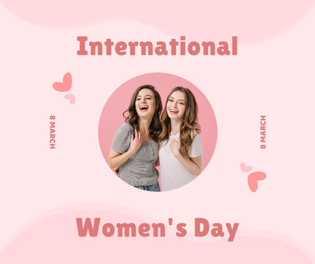Happy Women hugging on International Women's Day Facebook Design Template