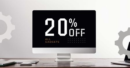 Gadgets Sale with Black Monitor Screen Facebook AD Design Template