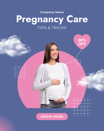Trükkök és tippek várandós nők számára Instagram Post Vertical tervezősablon