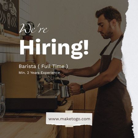 Barista hiring for cafe Instagram Design Template