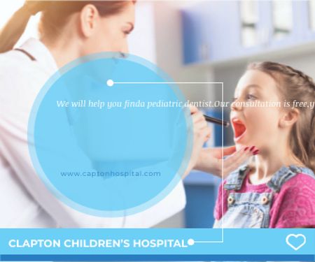 Children's Hospital Ad Pediatrician Examining Child Large Rectangle – шаблон для дизайна