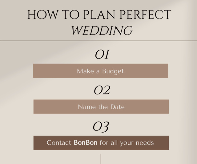 Designvorlage Tips How to Plan Perfect Wedding für Large Rectangle