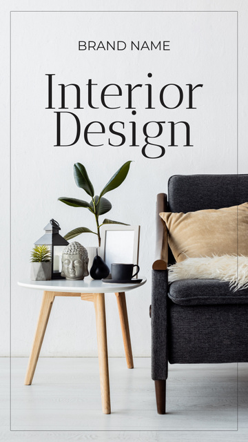 Elegant Minimal Interior Design for Pets Lovers Mobile Presentation – шаблон для дизайна