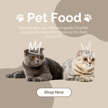 Pet Shop Ad with Cute Kitties Instagram AD Design Template