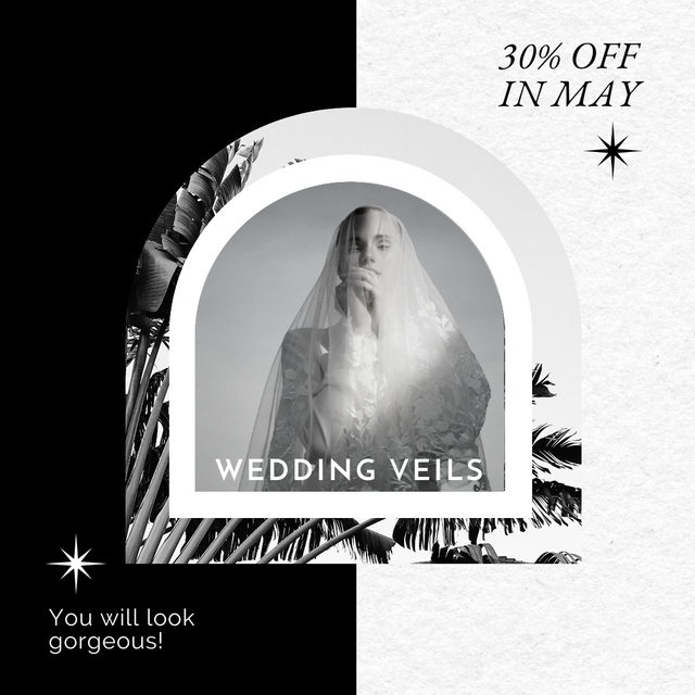 Plantilla de diseño de Wedding Veils With Discount And Embroidery Animated Post 