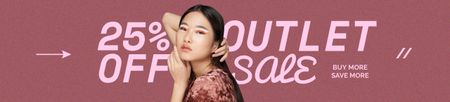 Fashion Sale Announcement with Beautiful Woman Ebay Store Billboard Design Template
