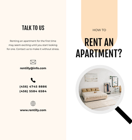 Modern Apartment Rent Offer Brochure Din Large Bi-fold Design Template