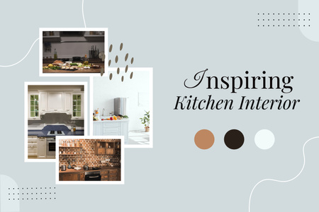 Kitchen Interior Inspiration Grey Mood Board Πρότυπο σχεδίασης