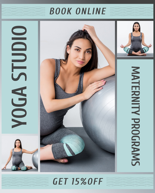 Discount on Online Booking of Yoga Classes Instagram Post Vertical Modelo de Design