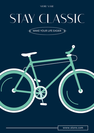 Classic Bicycle Sale Announcement Poster Design Template