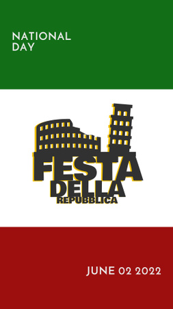 Designvorlage National Festa Della Republica Day Celebration für Instagram Story