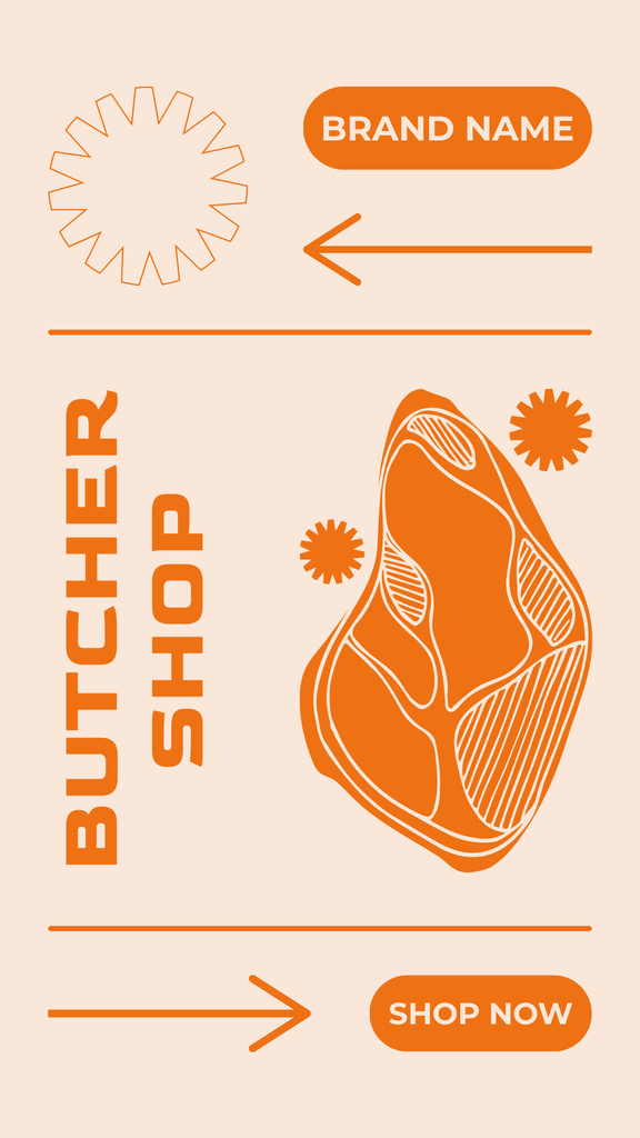 Simple Ad of Butcher Shop Instagram Story Modelo de Design