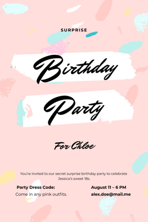 Birthday Surprise Party Invitation 6x9in Design Template