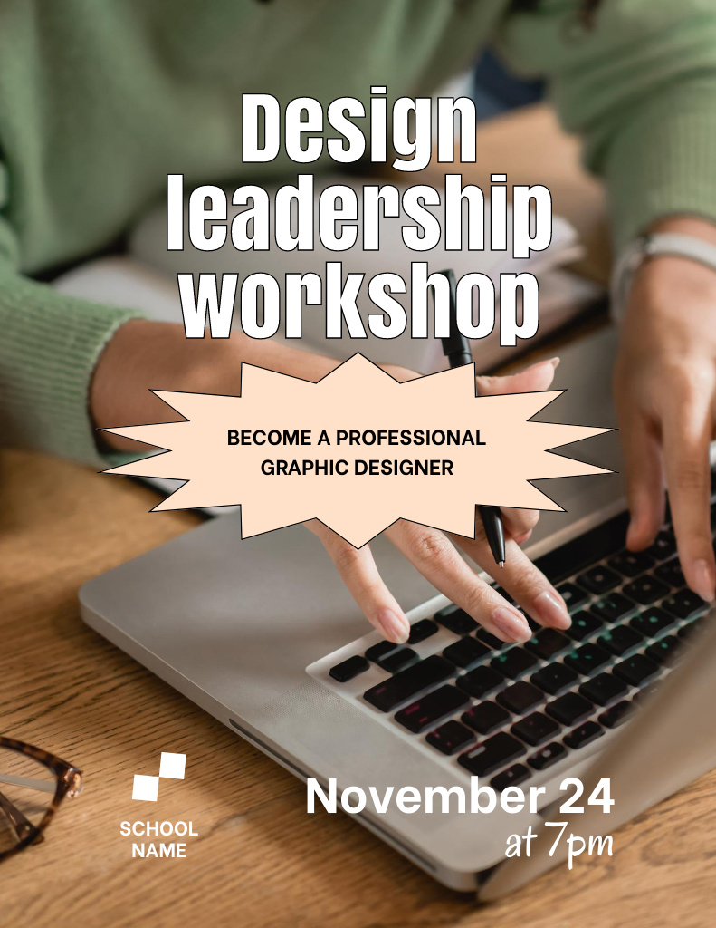 Template di design Design Leadership Course Promo Flyer 8.5x11in