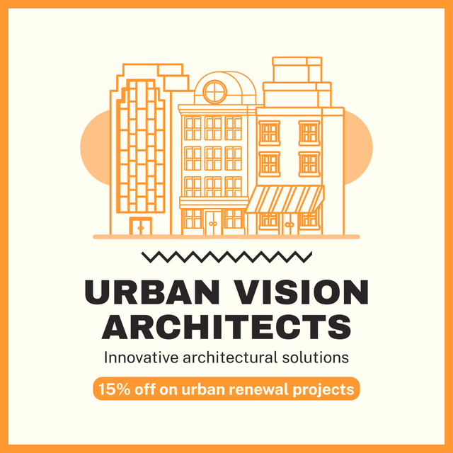 Services of Architects with Urban Vision Instagram AD tervezősablon