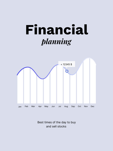 Financial Planning Services Offer with White Diagram Poster US Tasarım Şablonu