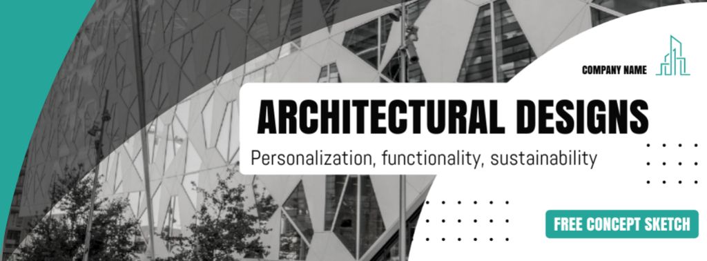 Architectural Design With Personalization And Free Concept Facebook cover Modelo de Design