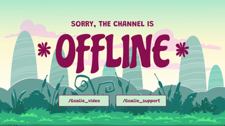 Designvorlage Gaming-Kanal-Werbung mit niedlicher Spieloberfläche für Twitch Offline Banner