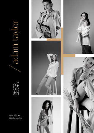 Platilla de diseño Fashion Ad with Stylish Women Poster