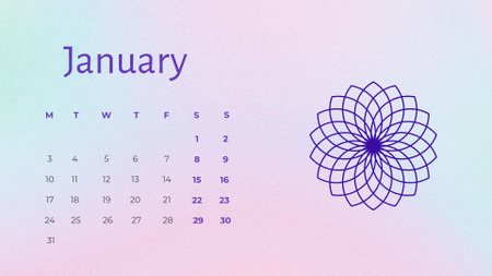 Abstraction on Colorful Gradient Calendar Design Template