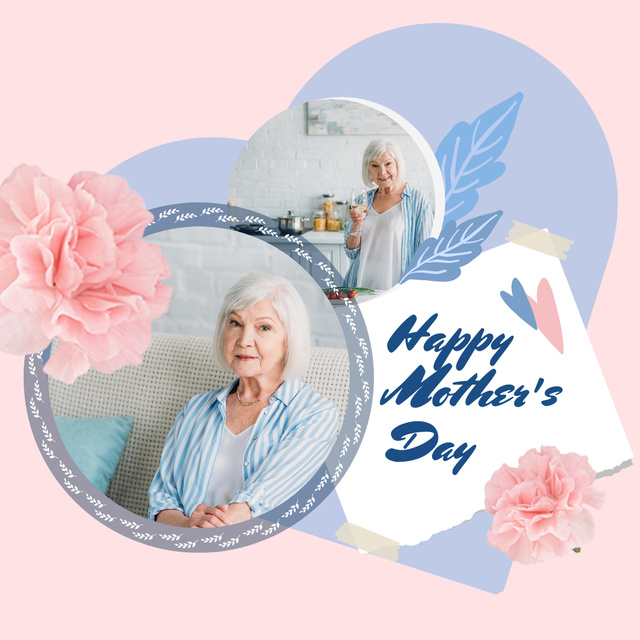 Mother's Day Greeting to Elderly Woman Instagram Design Template