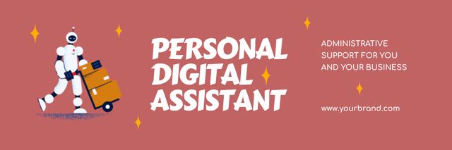Professional Digital Assistant Email headerデザインテンプレート