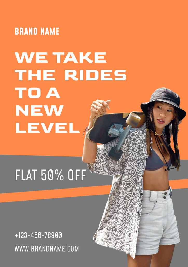We take the  rides skateboard Poster Design Template