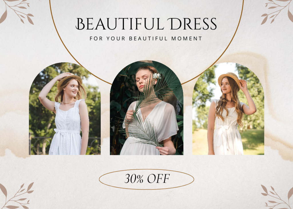 Ontwerpsjabloon van Postcard 5x7in van Fashion Dresses Offer for Women