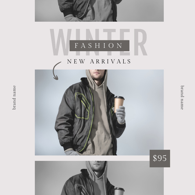 Designvorlage New Arrival of Winter Collection für Instagram