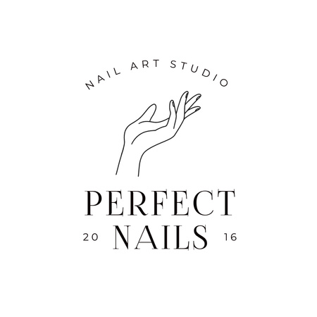 Invigorating Nail Salon Services Offer In White Logo Design Template