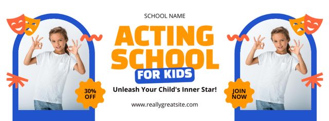 Plantilla de diseño de Acting School Offer for Children Facebook cover 