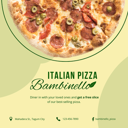 Olasz pizza különleges akció Instagram tervezősablon
