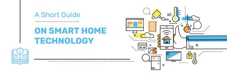 smart home concept kanssa tech kuvakkeet Email header Design Template