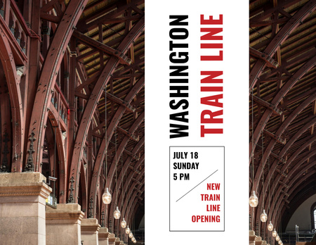 Train Line Opening Announcement with Station Flyer 8.5x11in Horizontal Modelo de Design