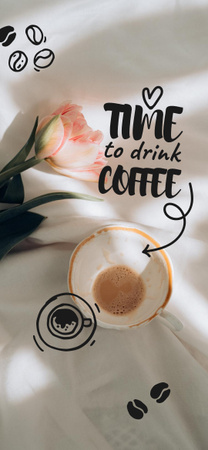 Cup with Coffee and flower Snapchat Geofilter Šablona návrhu