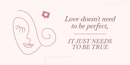 Designvorlage Zitat über die Liebe mit Illustration eines Frauengesichts für Twitter