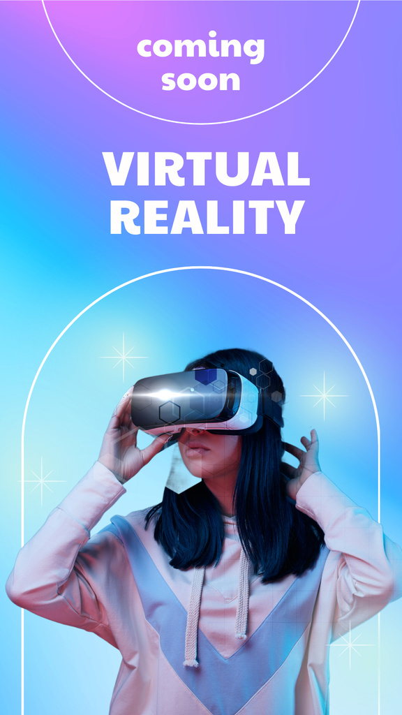 Ontwerpsjabloon van Instagram Story van Virtual Reality Coming Soon